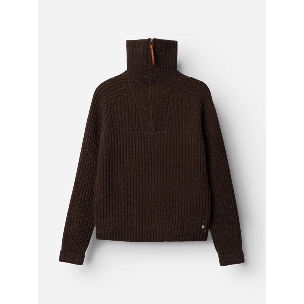 Blue de genes BGcallum zip knit - hot fudge brown 