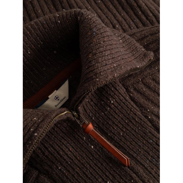 Blue de genes BGcallum zip knit - hot fudge brown 