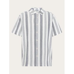 Knowledge Cotton Relaxed stripe short sleeve - blue stripe 1090163