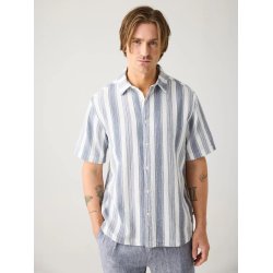 Knowledge Cotton Relaxed stripe short sleeve - blue stripe 1090163