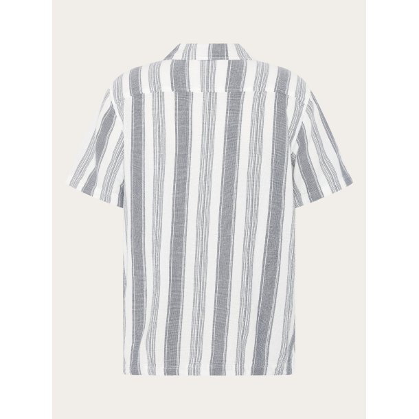 Knowledge Cotton Relaxed stripe short sleeve - blue stripe 1090163