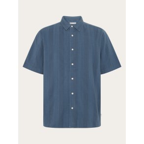 Knowledge Cotton Relaxed structure short sleeve shirt - vintage indigo 1090178 