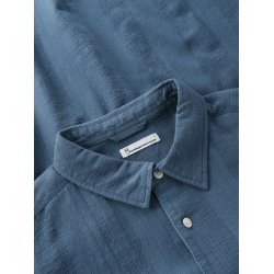 Knowledge Cotton Relaxed structure short sleeve shirt - vintage indigo 1090178 