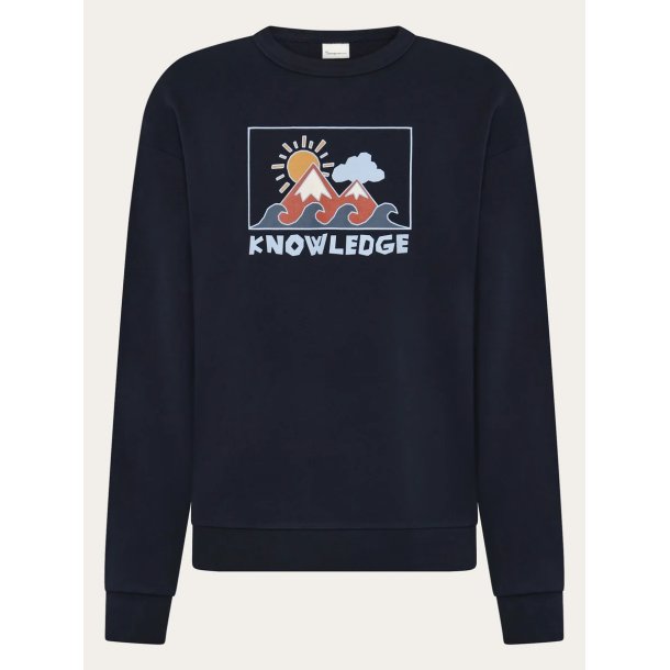 Knowledge Cotton Relaxed printed crew neck - night sky 1030095