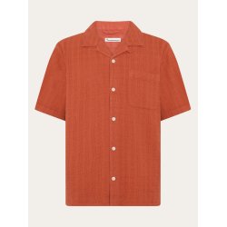 Knowledge Cotton Structure shirt - burnt brick 1090159