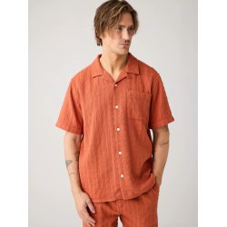 Knowledge Cotton Structure shirt - burnt brick 1090159