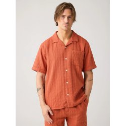 Knowledge Cotton Structure shirt - burnt brick 1090159