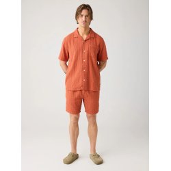 Knowledge Cotton Structure shirt - burnt brick 1090159