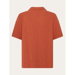 Knowledge Cotton Structure shirt - burnt brick 1090159
