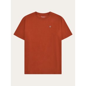 Knowledge Cotton badge t-shirt - burnt brick 1010605