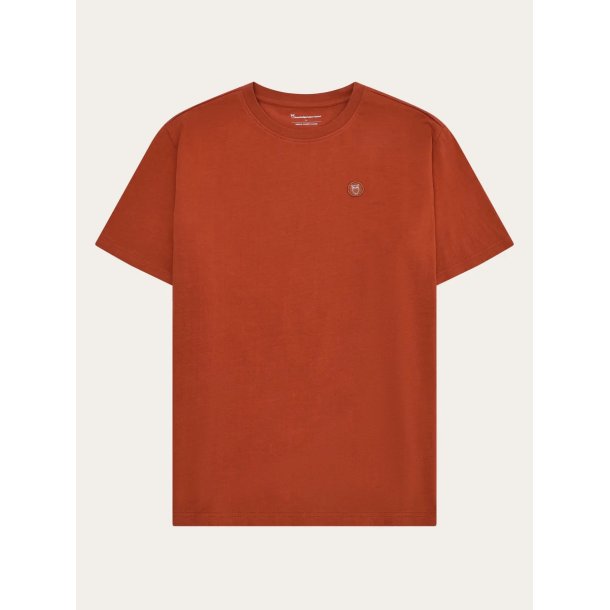 Knowledge Cotton badge t-shirt - burnt brick 1010605