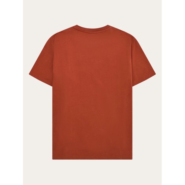 Knowledge Cotton badge t-shirt - burnt brick 1010605