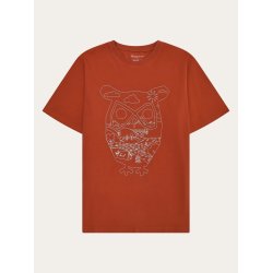 Knowledge Cotton Front print t-shirt - burnt brick 1010166