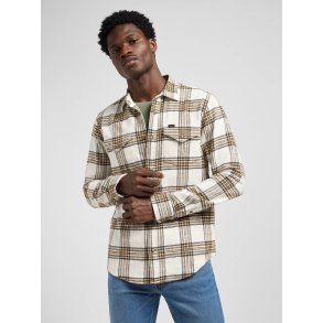 Lee Regular clean western shirt - Ecru ochre plaid