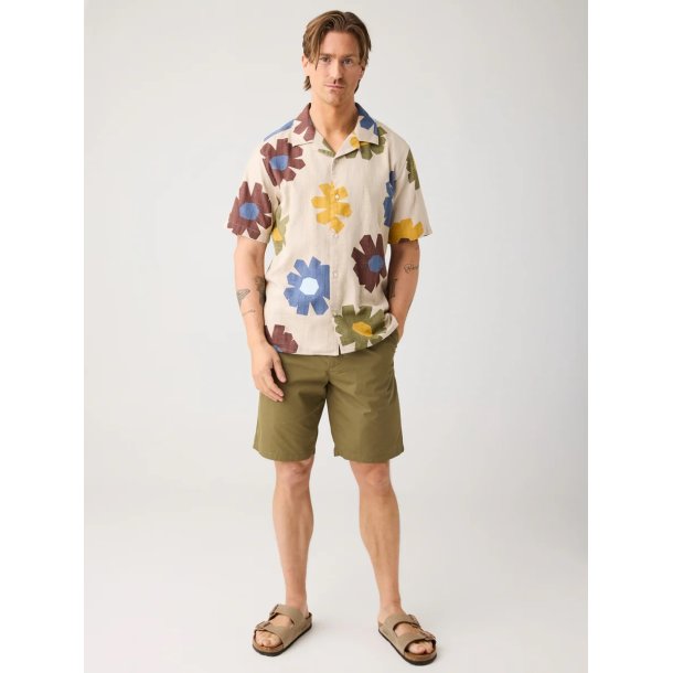 Knowledge Cotton Relaxed print short sleeve shirt - multi color 1090179