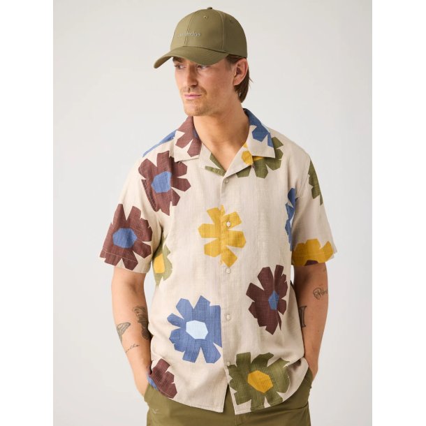 Knowledge Cotton Relaxed print short sleeve shirt - multi color 1090179