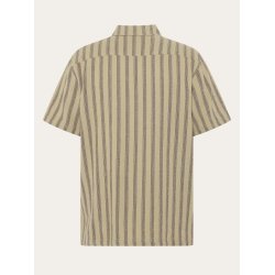 Knowledge Cotton Relaxed stripe short sleeve - beige stripe 1090163