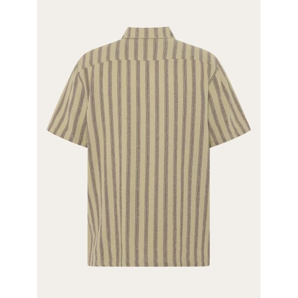 Knowledge Cotton Relaxed stripe short sleeve - beige stripe 1090163
