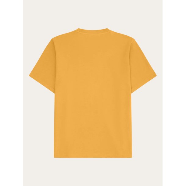 Knowledge Cotton badge t-shirt - amber gold 1010605