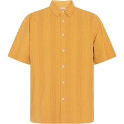 Knowledge Cotton Relaxed structure short sleeve shirt - amber gold 1090178