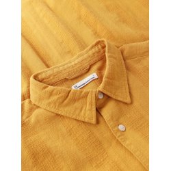 Knowledge Cotton Relaxed structure short sleeve shirt - amber gold 1090178