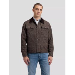 Lee loose corduroy collar mix overshirt - chocolate torte