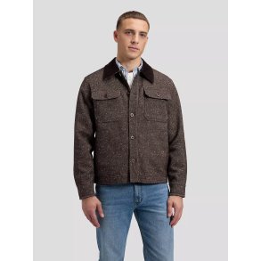 Lee loose corduroy collar mix overshirt - chocolate torte