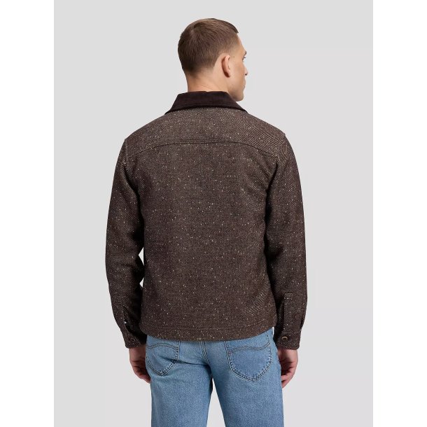 Lee loose corduroy collar mix overshirt - chocolate torte