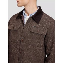 Lee loose corduroy collar mix overshirt - chocolate torte