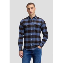 Lee Clean western shirt - blue/chocolate torte