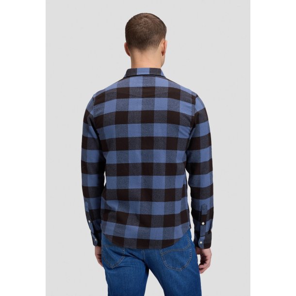 Lee Clean western shirt - blue/chocolate torte