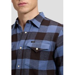 Lee Clean western shirt - blue/chocolate torte