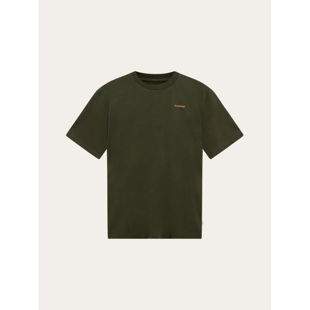 Knowledge Cotton Back print t-shirt - forest green 1010176 