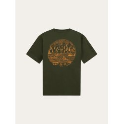 Knowledge Cotton Back print t-shirt - forest green 1010176 