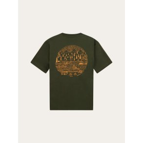 Knowledge Cotton Back print t-shirt - forest green 1010176 