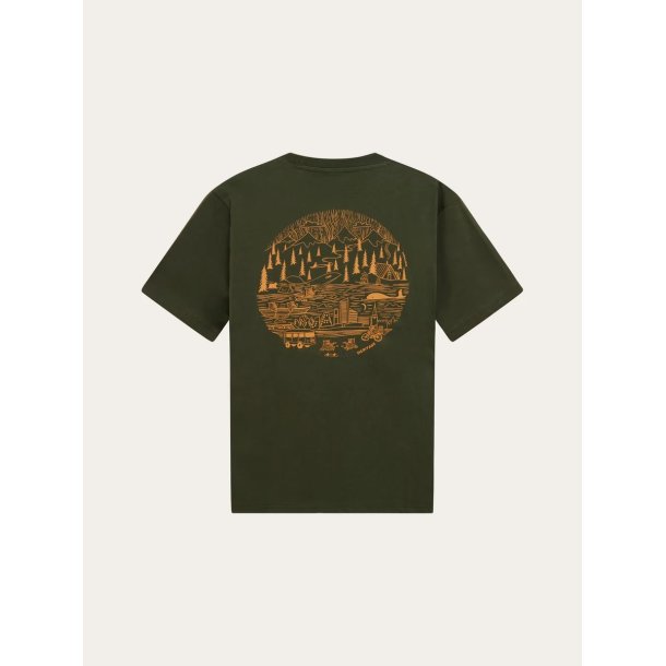 Knowledge Cotton Back print t-shirt - forest green 1010176 
