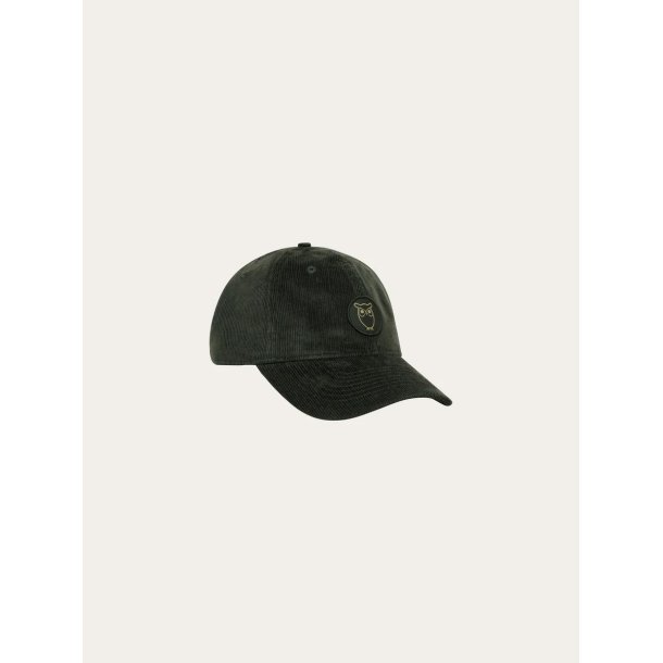 Knowledge Cotton Corduroy badge cap - forest night 4230030