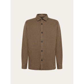 Knowledge Cotton Loose houndstooth overshirt - dark brown check 1090193 