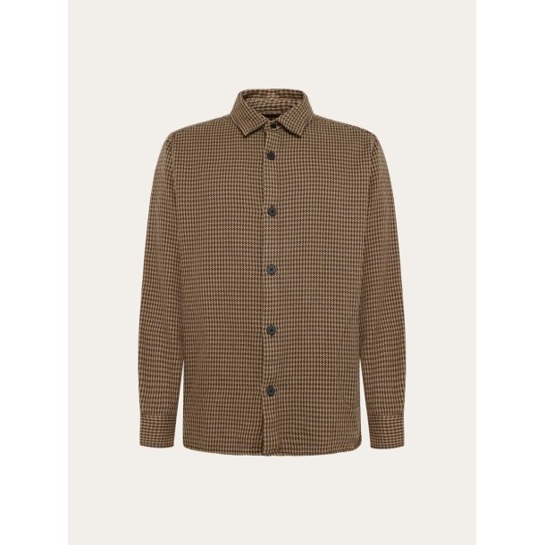 Knowledge Cotton Loose houndstooth overshirt - dark brown check 1090193 