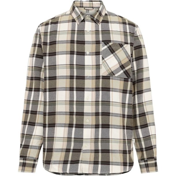 Knowledge Cotton Dune regular checked flannel shirt - brown check 1146801435