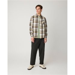 Knowledge Cotton Dune regular checked flannel shirt - brown check 1146801435