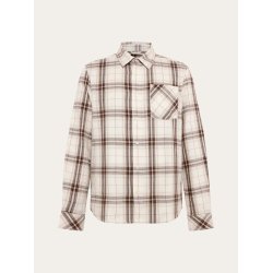 Knowledge Cotton Dune regular check fannel shirt - creme check 1090149
