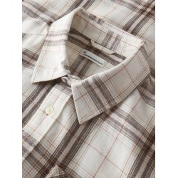 Knowledge Cotton Dune regular check fannel shirt - creme check 1090149