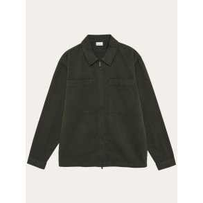 Knowledge Cotton Twill zip overshirt - forrest night 1190075