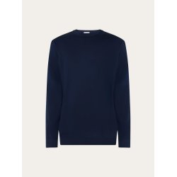 Knowledge Cotton Merino crew neck core sweater - total eclipse 1080068