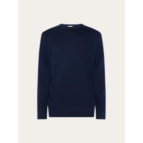 Knowledge Cotton Merino crew neck core sweater - total eclipse 1080068