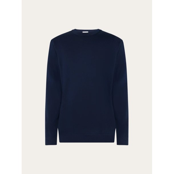 Knowledge Cotton Merino crew neck core sweater - total eclipse 1080068