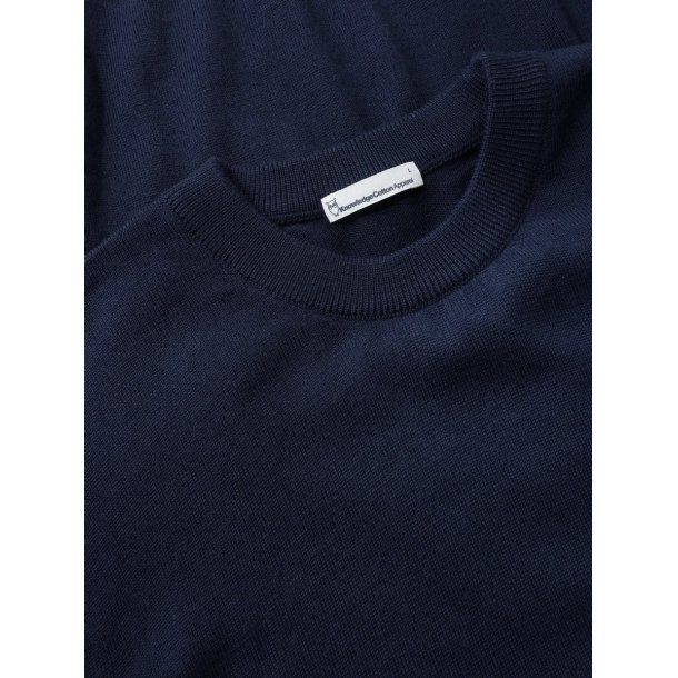 Knowledge Cotton Merino crew neck core sweater - total eclipse 1080068