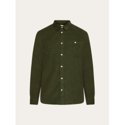 Knowledge Cotton Dune regular corduroy shirt - forest night 1090053