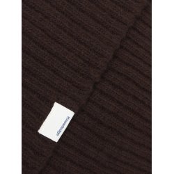 Knowledge Cotton Lambswool rib beanie - chocolate torte 4210035